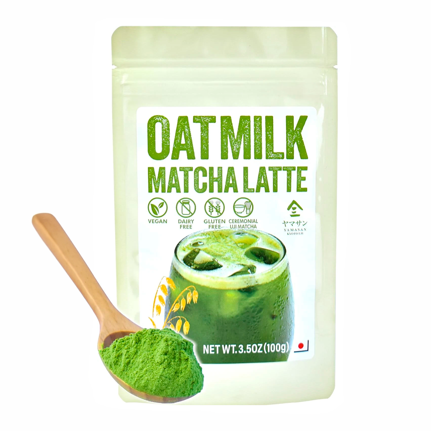 KYOTO YAMASAN Oat Milk Matcha Latte Uji Matcha Grado Ceremonial 100g