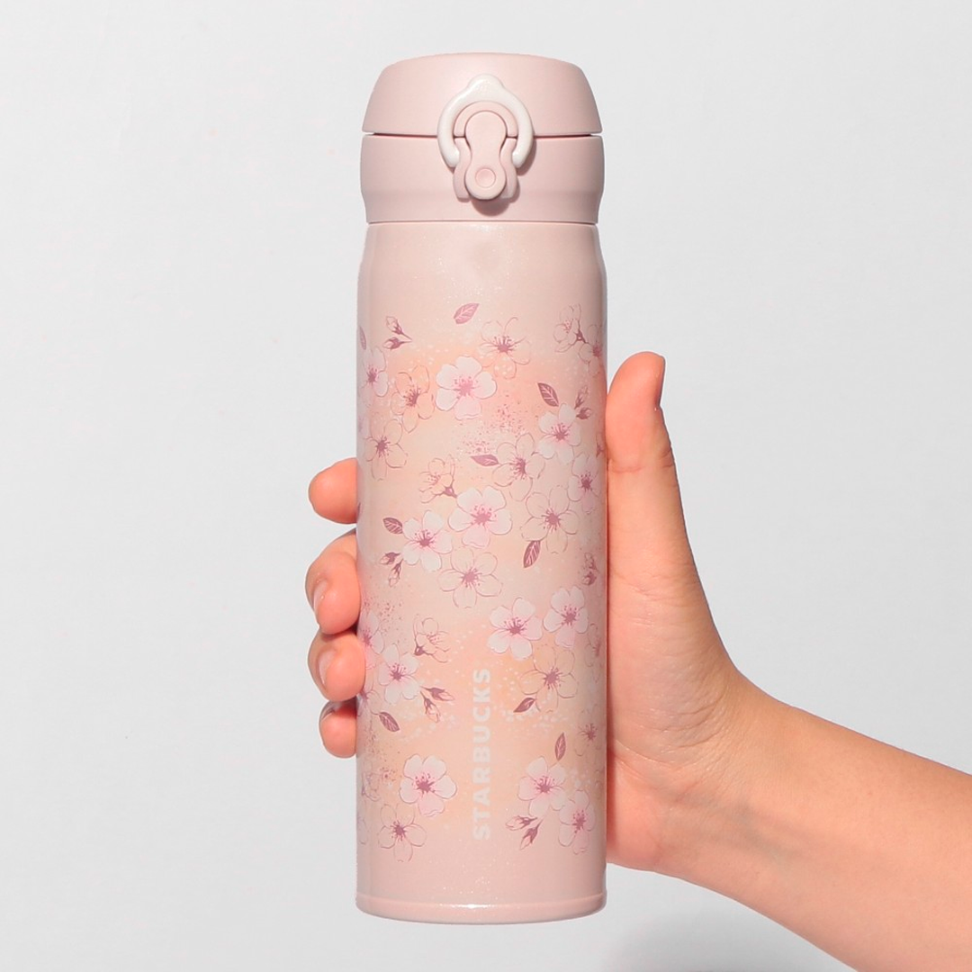 STARBUCKS SAKURA2026 Handy Stainless Steel Bottle Pink Beige 500ml